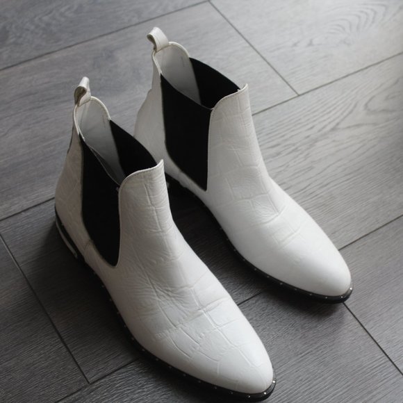 Freda Salvador Shoes - Freda Salvador Chelsea Ankle Boot- White Croc